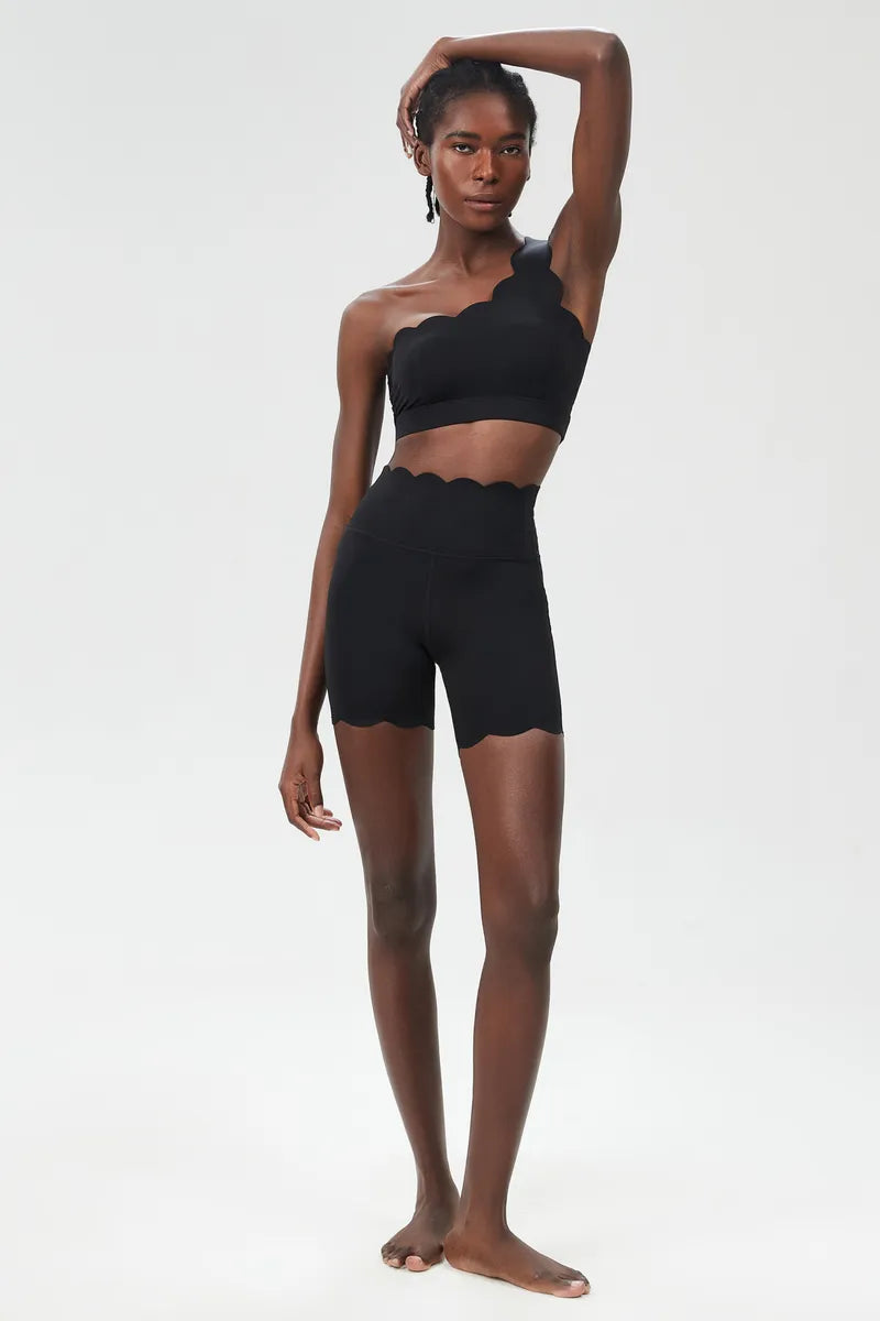 Bela One Shouder Wave Bodycon Pants Set