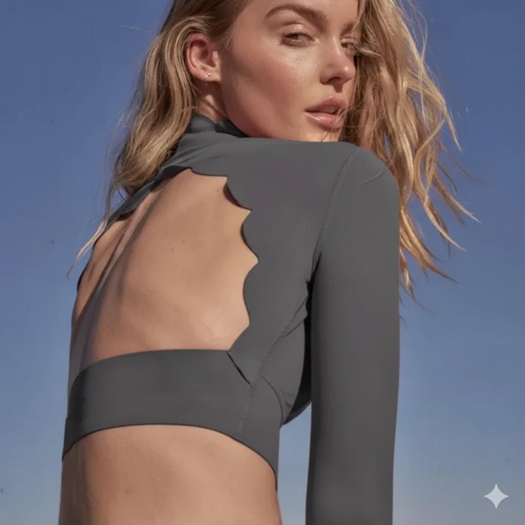 Open Back Long Sleeve Crop Top