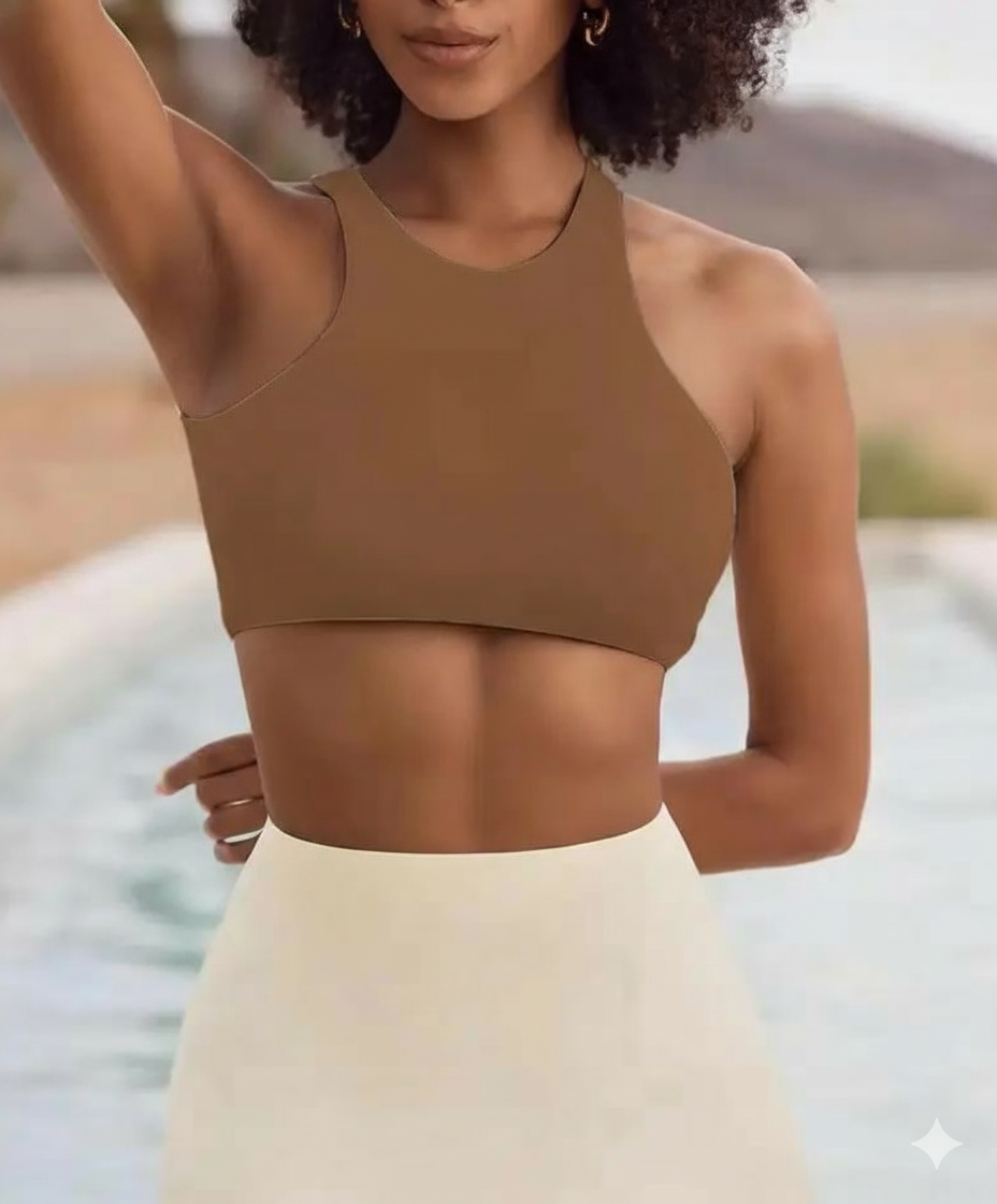 One Shoulder Seamless Sports Bra