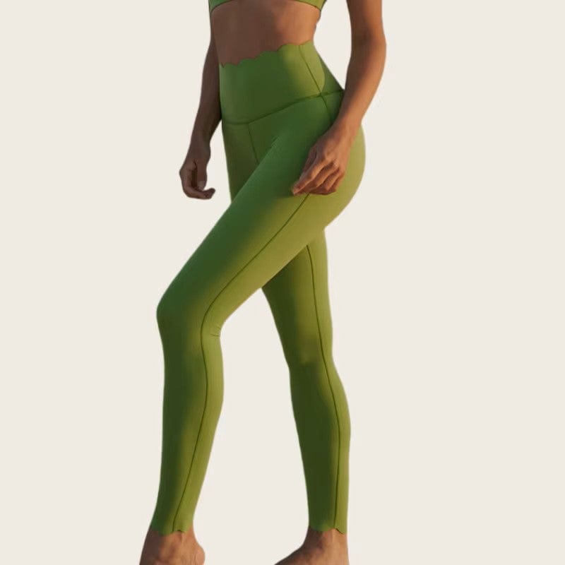 Green Pomelo Dynamic One Shoulder Sports Set