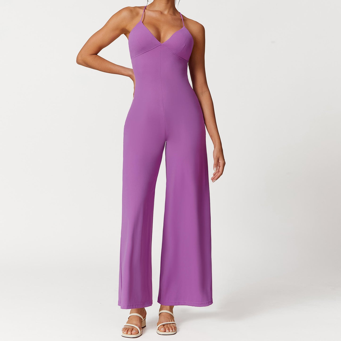 V-Neck Flare Yoga Bodysuit