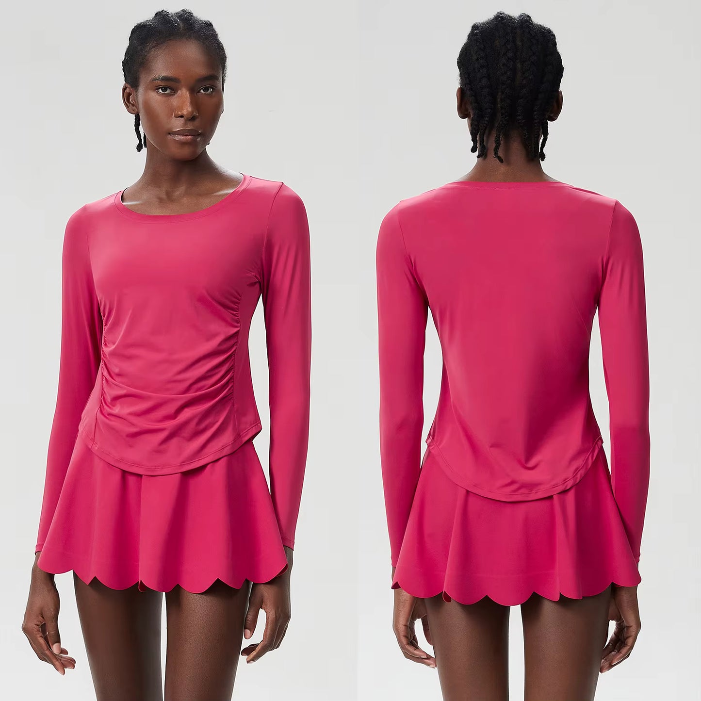 Violet Long Sleeve Top And Scallop Skirt