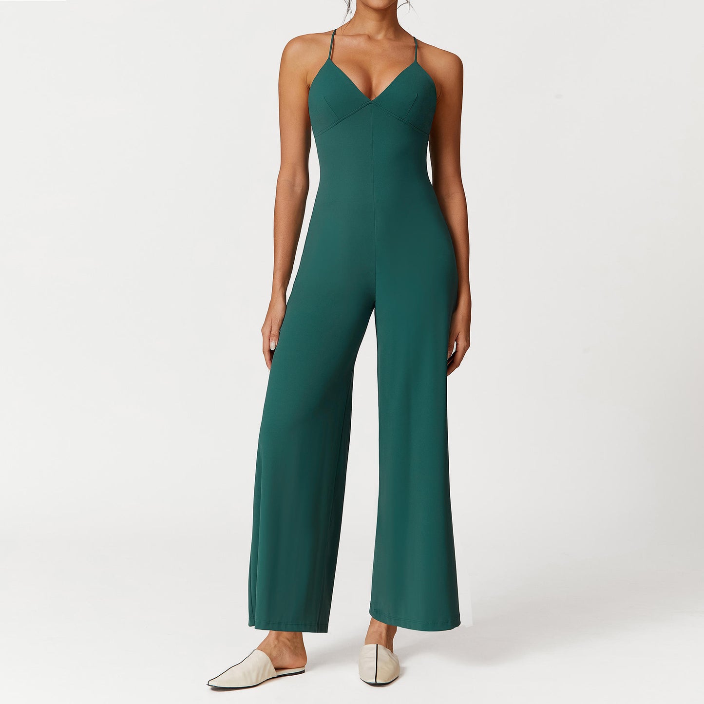 V-Neck Flare Yoga Bodysuit