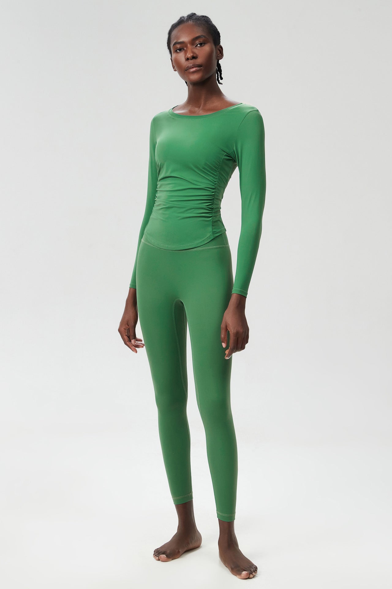 Long Sleeve Ruched Yoga Jumpsuit
