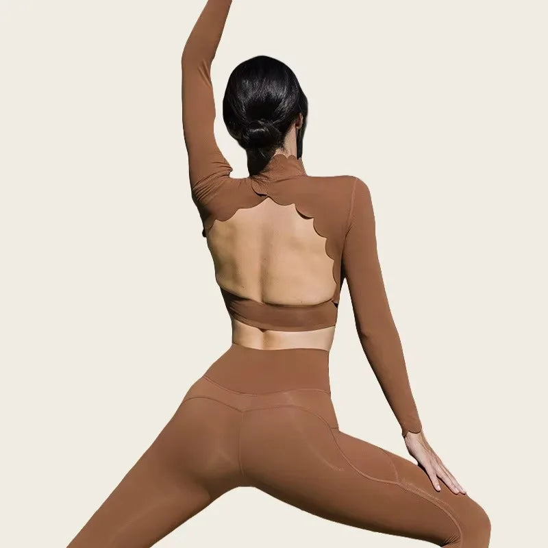 Open Back Long Sleeve Crop Top