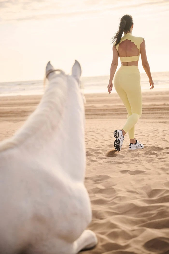 Scallop Cutout Mock Neck Set