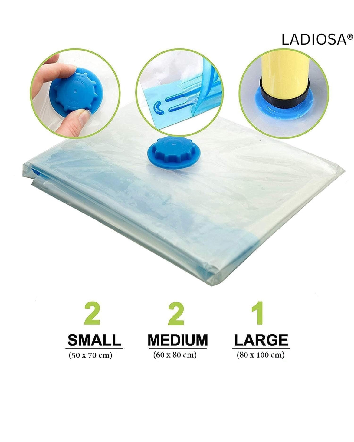Vacuum Storage Bags for Clothes, Blankets & Bedding – 5 Pack Jumbo Space Saver