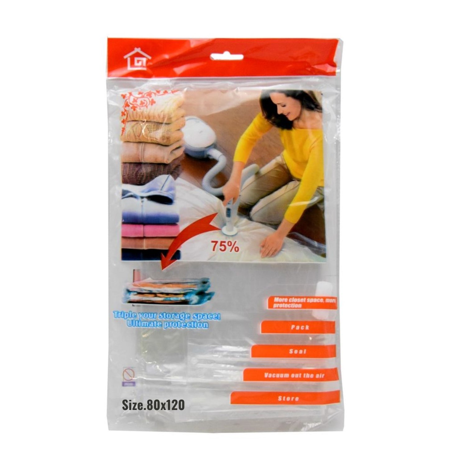 Vacuum Storage Bags for Clothes, Blankets & Bedding – 5 Pack Jumbo Space Saver