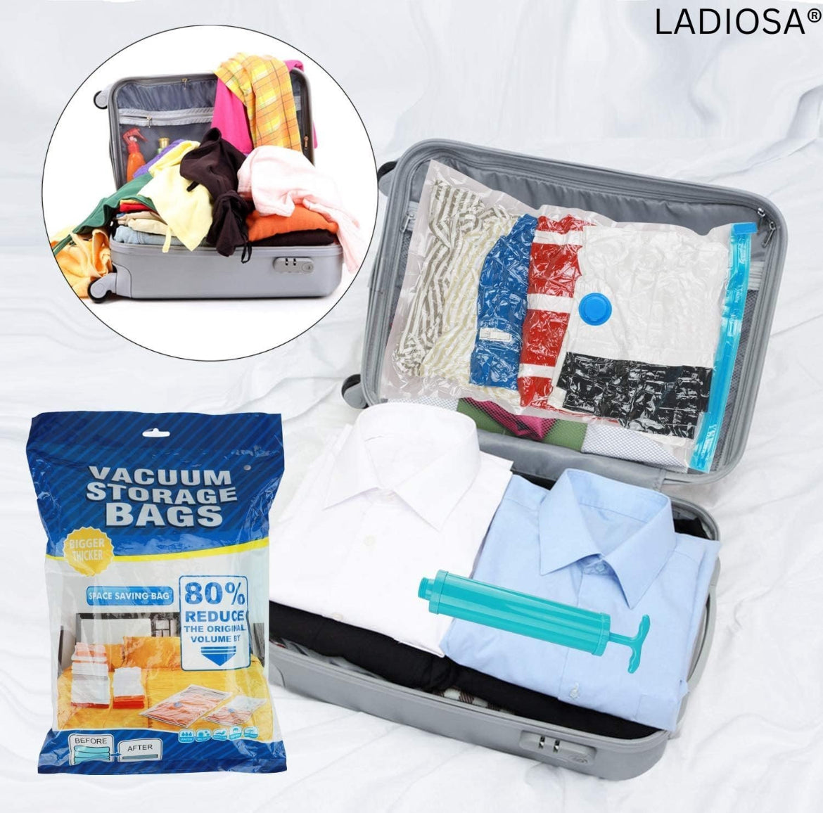 Vacuum Storage Bags for Clothes, Blankets & Bedding – 5 Pack Jumbo Space Saver