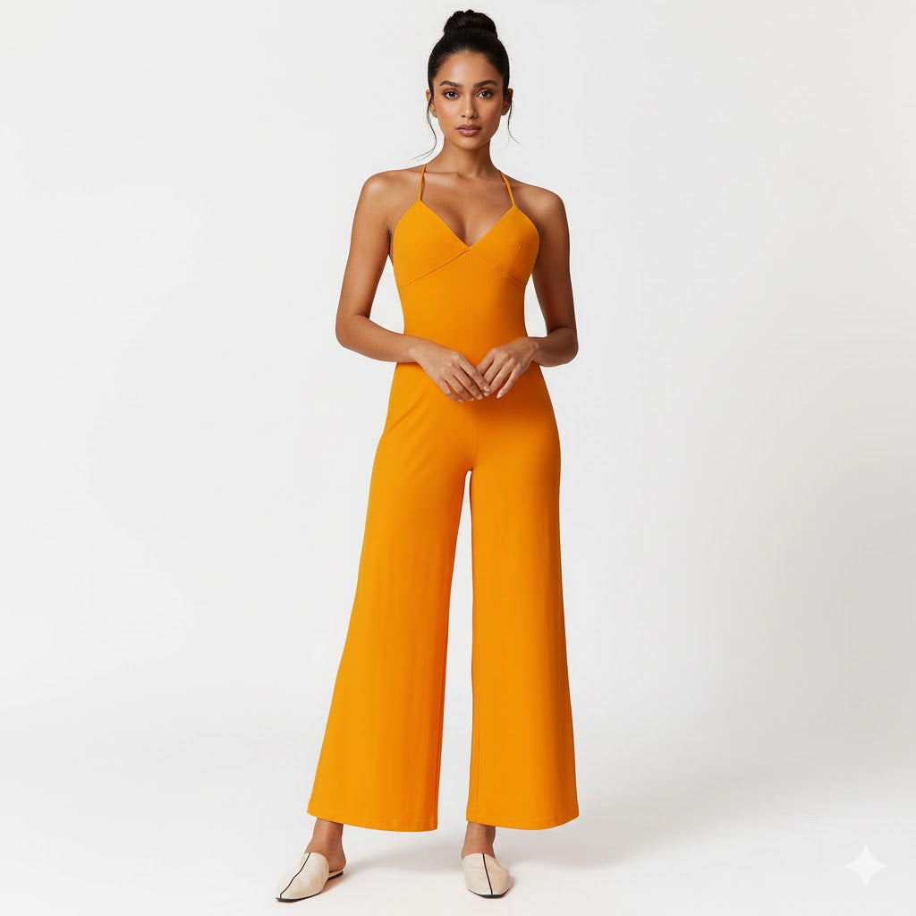 V-Neck Flare Yoga Bodysuit