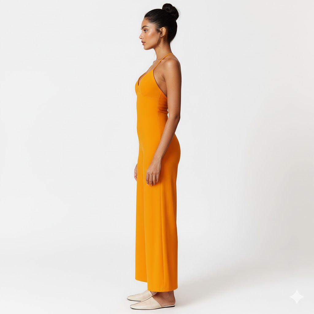 V-Neck Flare Yoga Bodysuit