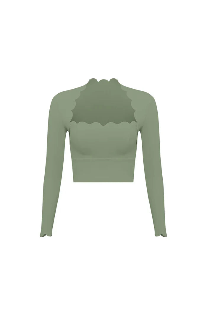 Scallop Long Sleeve Bra
