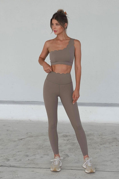 Almond Butter Dynamic One Shoulder Sports Set