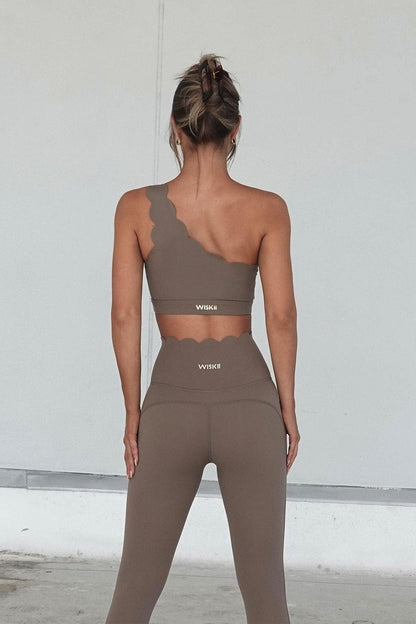 Almond Butter Dynamic One Shoulder Sports Set