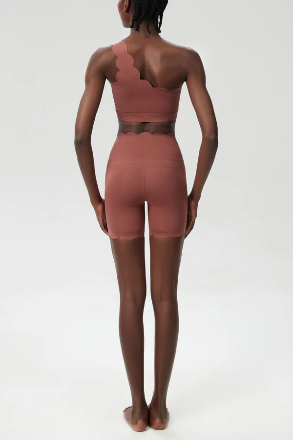 Bela One Shouder Wave Bodycon Pants Set