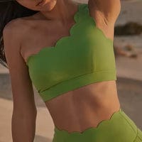 Green Pomelo Dynamic One Shoulder Sports Set