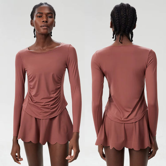 Violet Long Sleeve Top And Scallop Skirt