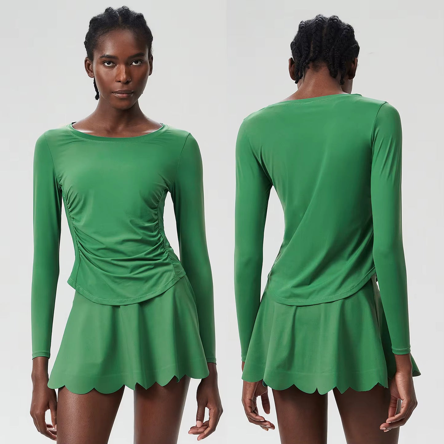 Violet Long Sleeve Top And Scallop Skirt