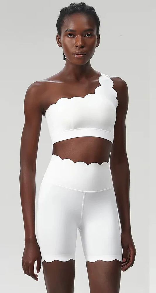 Bela One Shouder Wave Bodycon Pants Set