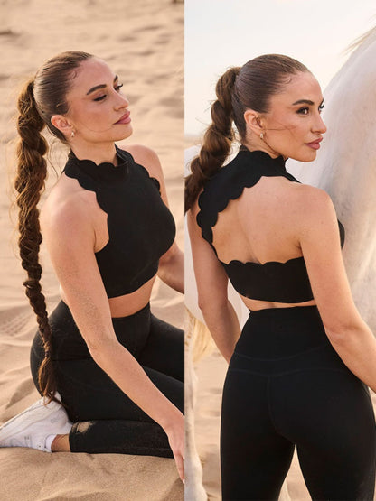 midnight onyx scallop bra set