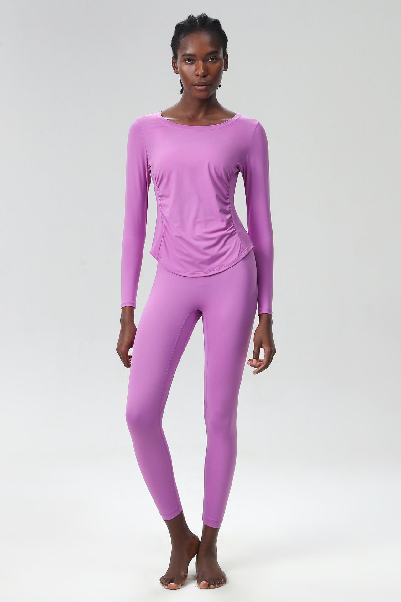 Long Sleeve Ruched Yoga Jumpsuit