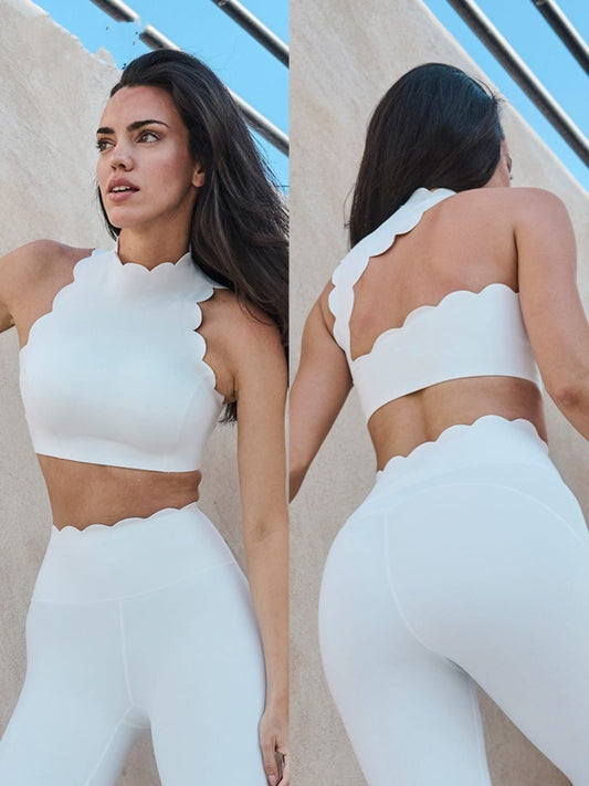 vanilla cloud scallop bra set