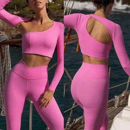 Unique Cut Long Sleeve Crop Top