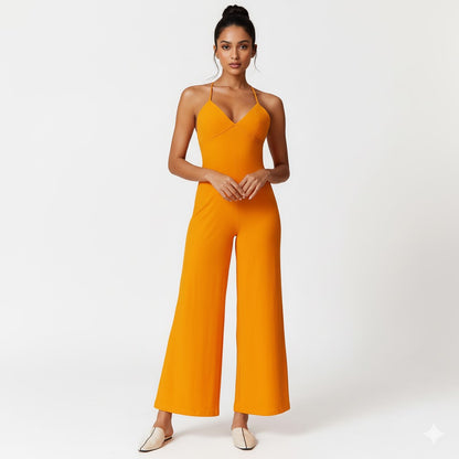 V-Neck Flare Yoga Bodysuit