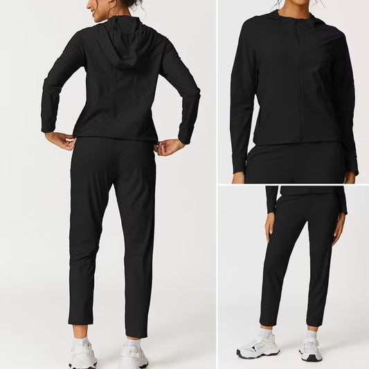Luxe Motion Hooded Tracksuit Set